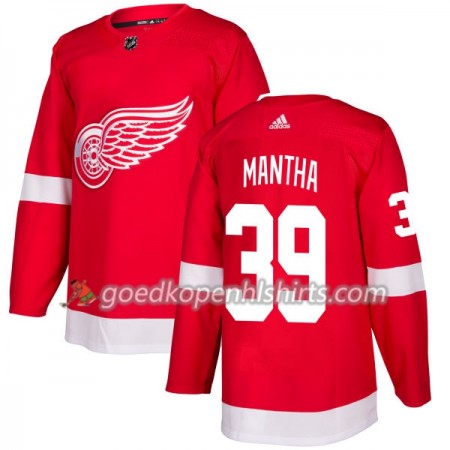 Detroit Red Wings Anthony Mantha 39 Adidas 2017-2018 Rood Authentic Shirt - Mannen